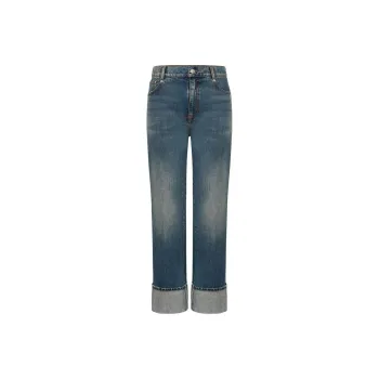 Alexander McQueen Turn-Up Hem Boyfriend Jeans