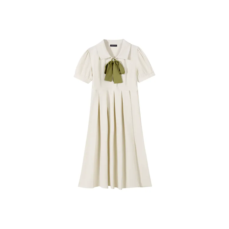 EIDOLON GRAIN Short Sleeved Dress Women's Ecru-0
