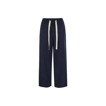 'S MAX MARA Argento Drawstring Wide Leg Trousers