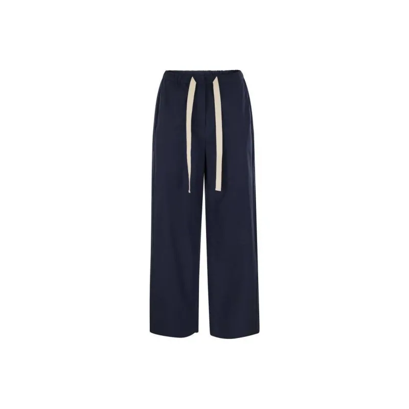 'S MAX MARA Argento Drawstring Wide Leg Trousers-0