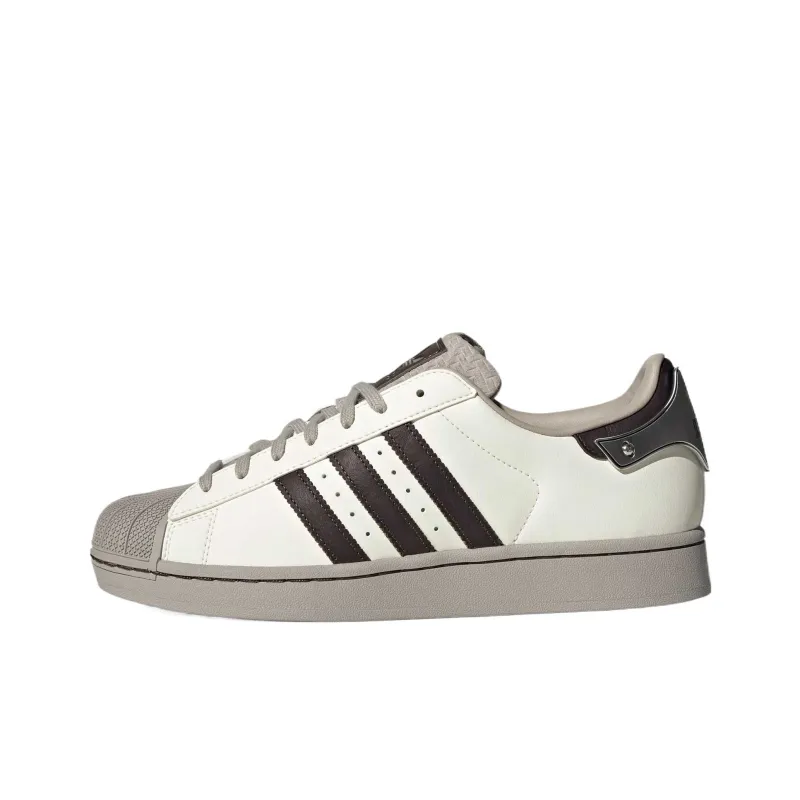 Adidas Originals SUPERSTAR Low Top Skateboard Shoes Unisex White Brown-0