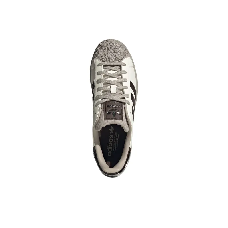 Adidas Originals SUPERSTAR Low Top Skateboard Shoes Unisex White Brown-4