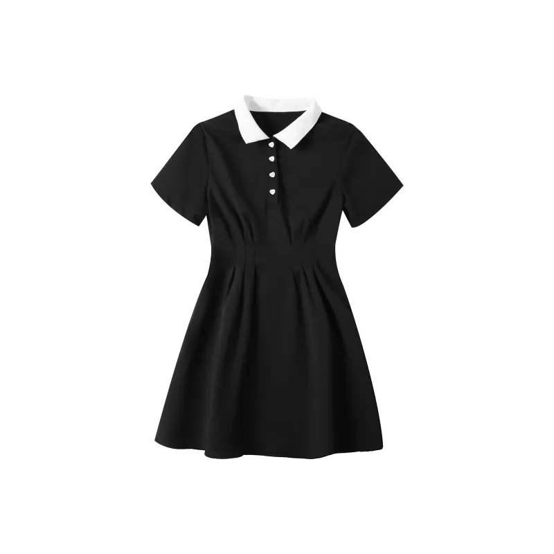 EIDOLON GRAIN Short Sleeved Dress Women's Black-0