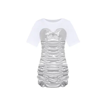 OZLANA Heart Of The Waves Series Short-Sleeved Dresses Women's Silver