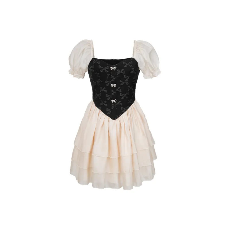 SUNSUNTOWN Short Sleeved Dress Summer Women's-0