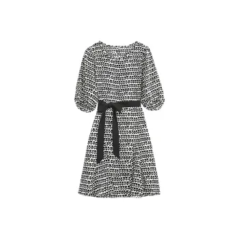 Incolore Short Sleeved Dresses Women's Black White