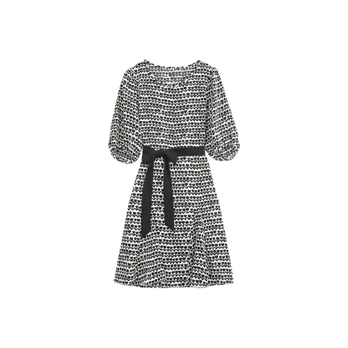 Incolore Short-Sleeved Dresses Women's Black White