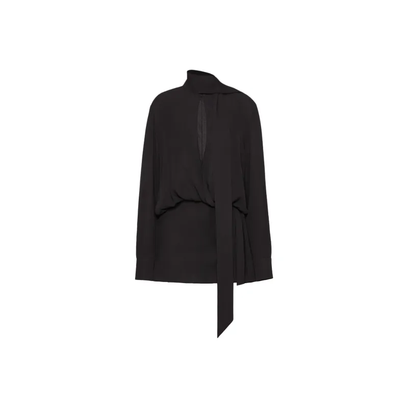 Valentino SS22 Long Sleeved Dress Women's Black-0