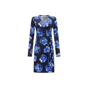 DVF Diane Von Furstenberg FW23 Long-Sleeved Dresses Women's Blue
