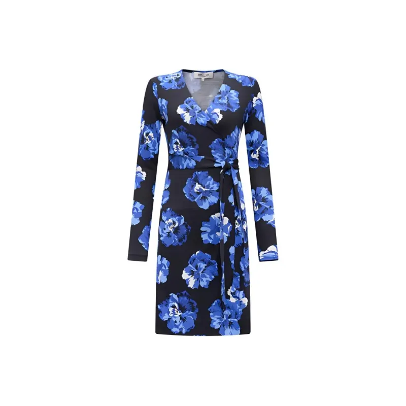 DVF Diane Von Furstenberg FW23 Long-Sleeved Dresses Women's Blue-0