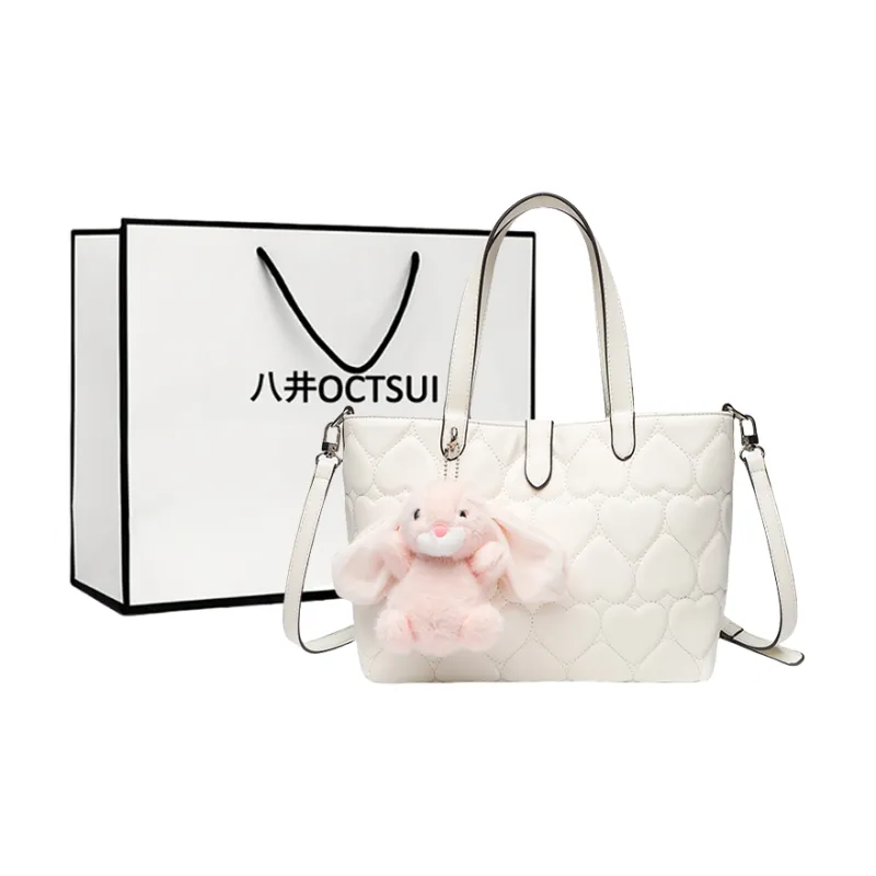 OCTSUI PU Handbag Women's Pink/White-3