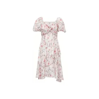 ONLY Short-Sleeved Dresses Women's Watercolor Small Flower FLORAL_LITTLE FLOWER _PINK_S
