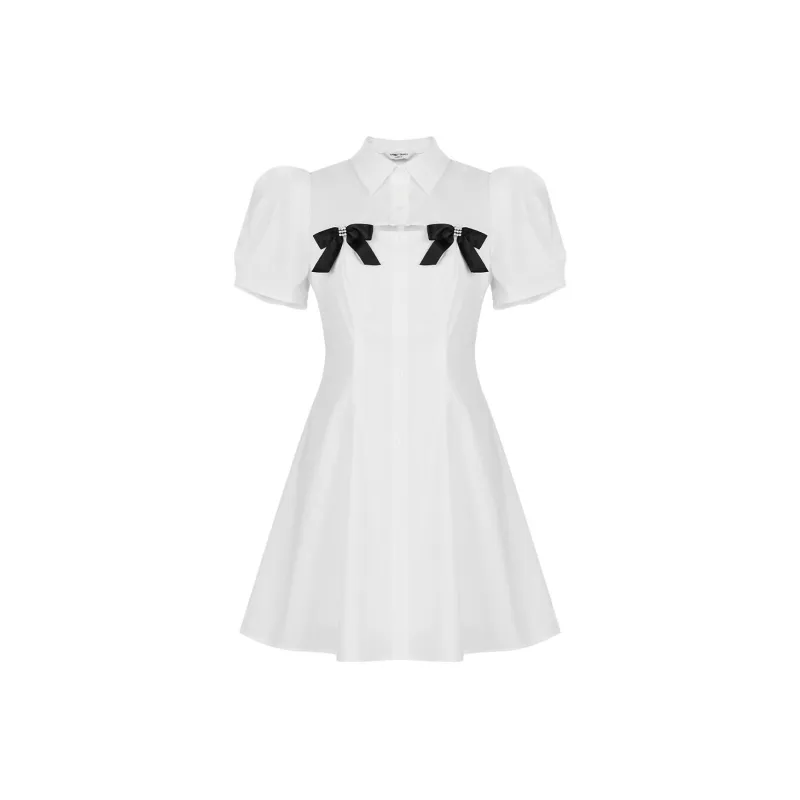 TAMMY TANGS Short Sleeved Dress Women's White-0