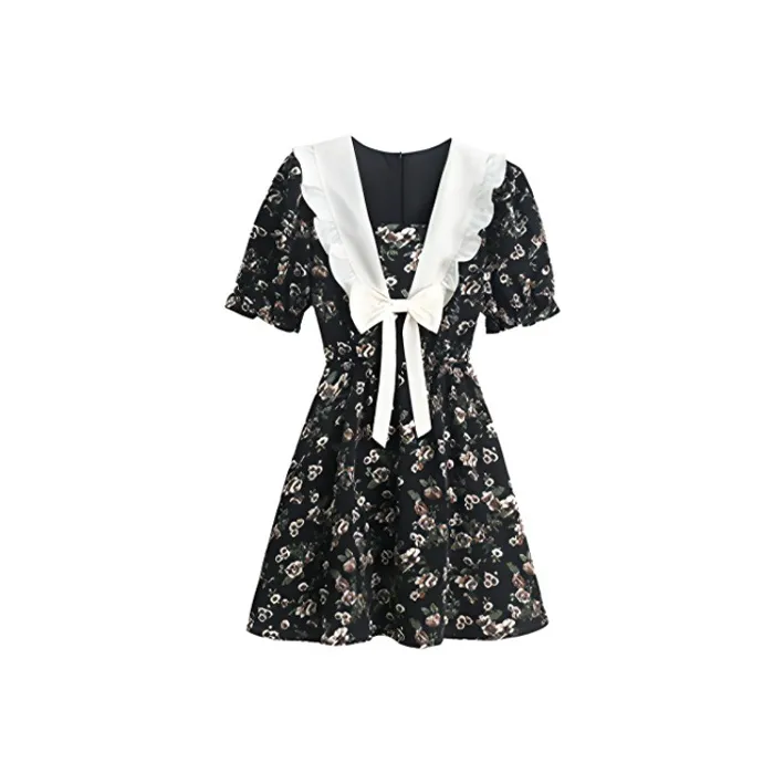 ETSE Short Sleeved Dresses Women's Black-0