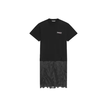 Balenciaga Political Campaign Short Sleeved Dresses Women's Black