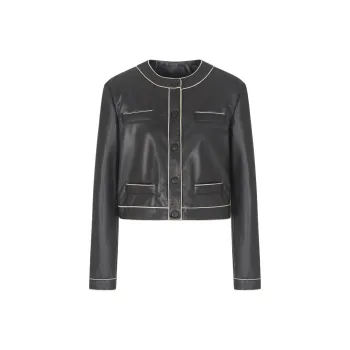 EMPORIO ARMANI Semi aniline Lambskin Nappa Leather Jacket