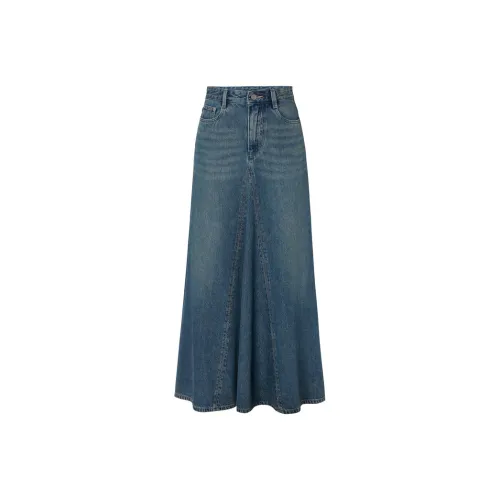 MOCO Denim Long Skirts Women's Denim Blue