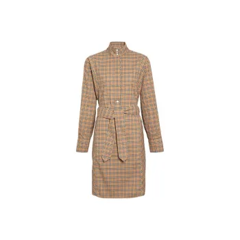 Burberry Long Sleeved Dresses Women's Classical Style Yellow 80337331