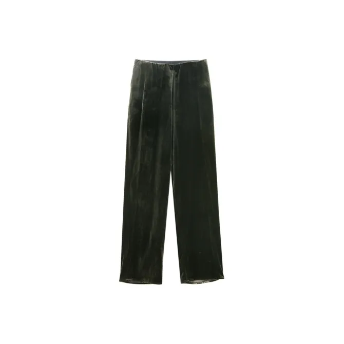 OVV Casual Pants Women's Gray Green Solid Color B7-0