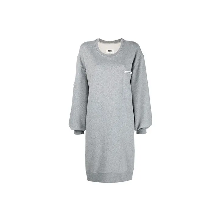 MM6 Maison Margiela Long Sleeved Dresses Women's Gray-0
