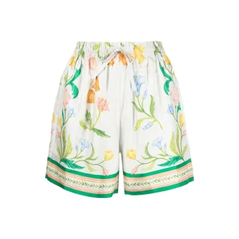 CASABLANCA Silk Drawstring Shorts 'Multicolor'
