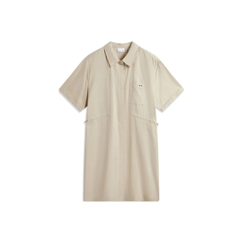 LiNing Sports Life Collection Short Sleeved Dresses Women's Oxford Umber-0