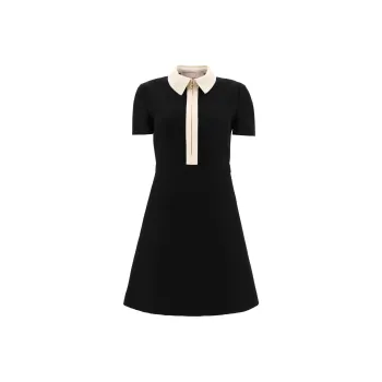 Valentino FW22 Short Sleeved Dresses Women's Black