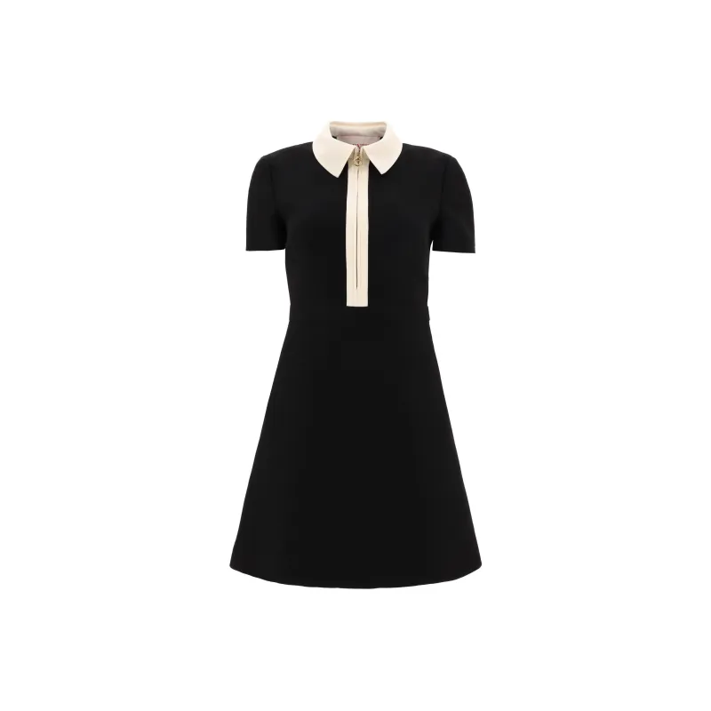 Valentino FW22 Short Sleeved Dresses Women's Black-0