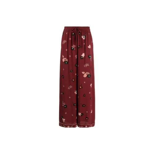 Valentino Embroidered detail Silk Palazzo Pants