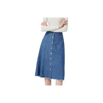 Hush Puppies Denim Long Skirts Women's Blue