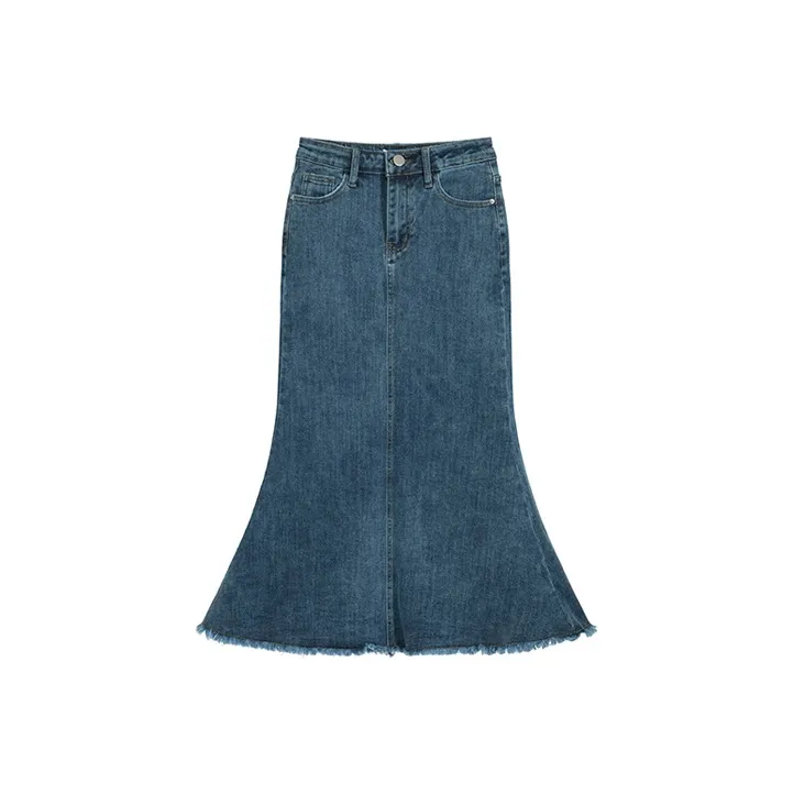 ETSE Denim Long Skirts Women's Blue-0