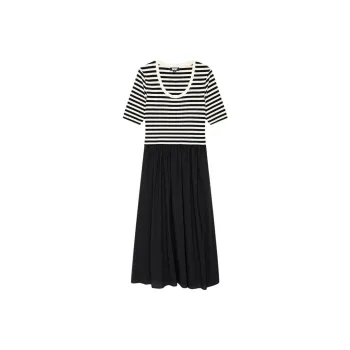 DKNY Short Sleeved Dress Women's Black White