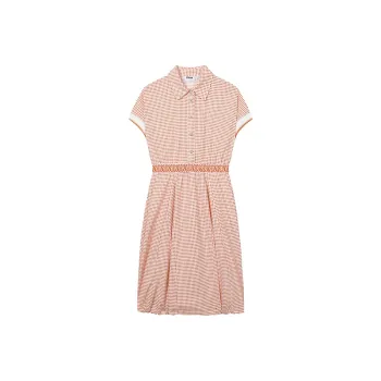 FILA SS24 Short Sleeved Dress Women's Orange With Fruit Pieces