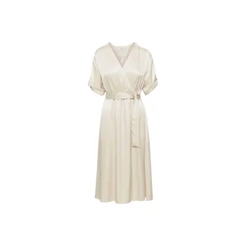 ARITZIA Babaton Armoire Satin Dress Short-Sleeved Dresses Women's Matte Pearl/Matte Pearl