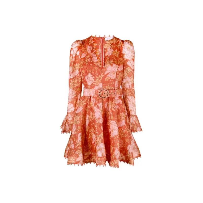 Zimmermann Long-Sleeved Dresses Women's Orange Red-0