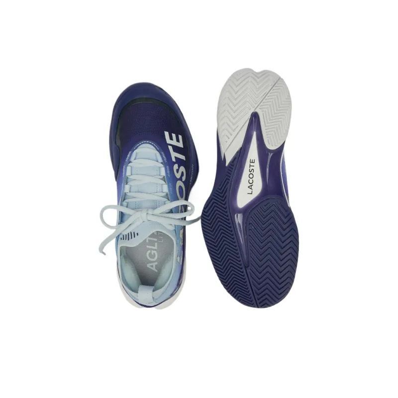 LACOSTE Slip Resistant Low Top Tennis Shoes Women's Light Blue-5