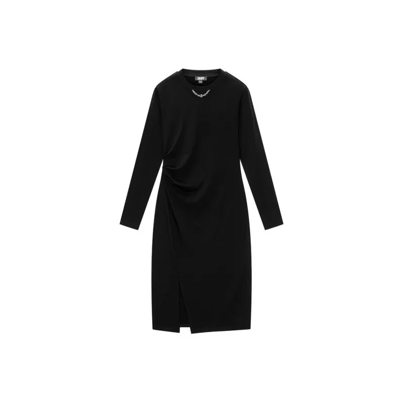 DKNY Long Sleeved Dress Women's Black-0