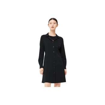 JZ. ANNAKRO Long Sleeved Dress Women's Plain Black