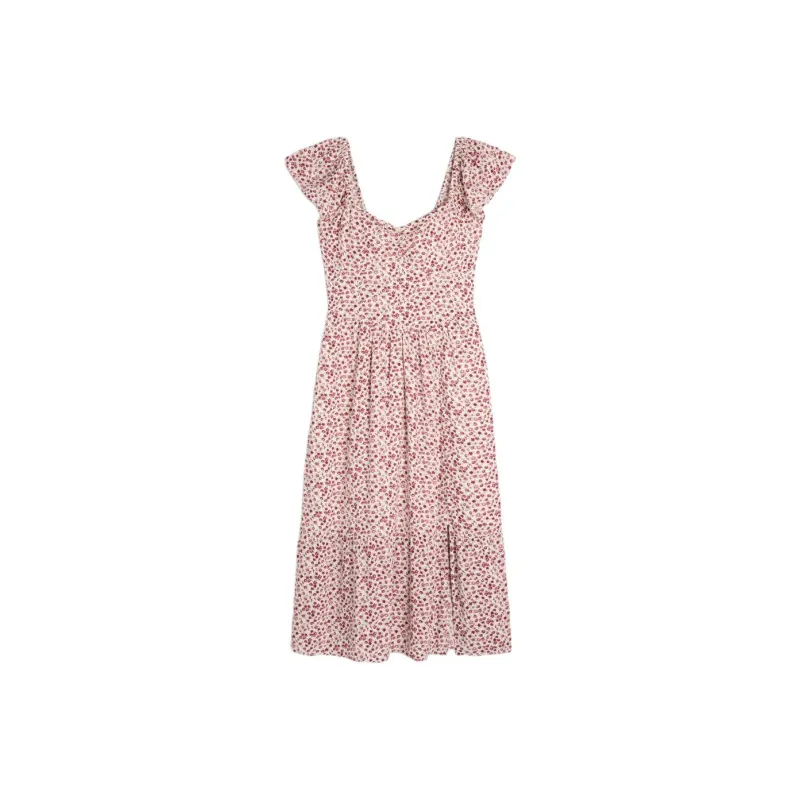 Hollister Short-Sleeved Dresses Women's Red All Over Print-0