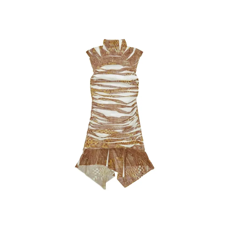 DIESEL Sleeveless Dresses Women's Light Brown-0