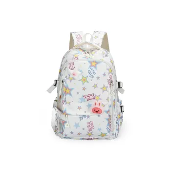 AIBAG Nylon Backpack Unisex White/black/pink/purple/blue