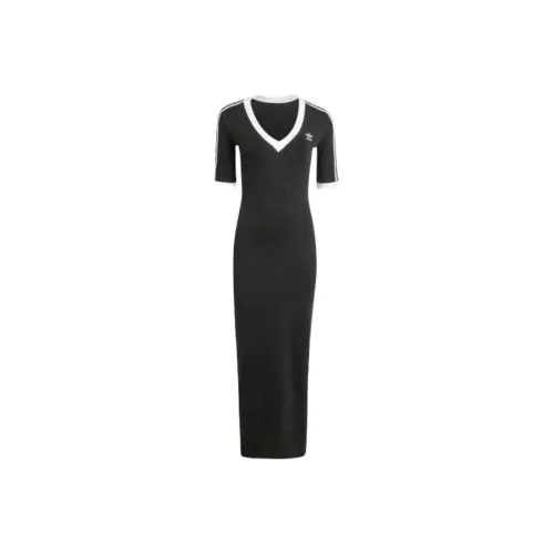 Adidas Originals Adicolor 3 Stripes Knit V Neck Dress