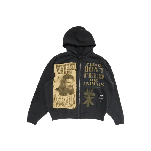 Travis Scott X Wwe Double Cactus Jack Mick Foley Zip Hoodie
