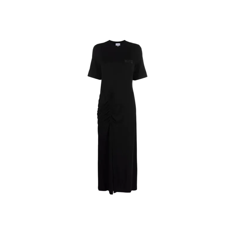 GANNI Short Sleeved Dresses Women's Black-0