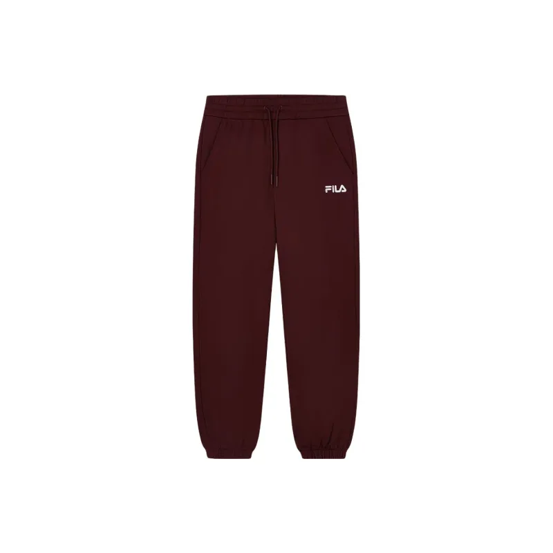 FILA Knitted Sports Pants Women's Fairy Pink Wine Red-0