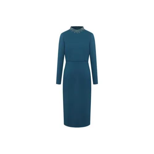 BBLLUUEE Long Sleeved Dress Women's Sea Blue