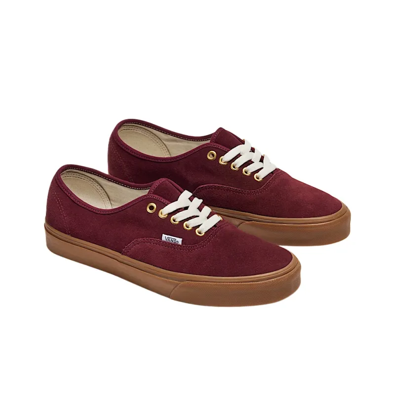 Vans Authentic Low Top Skateboard Shoes Unisex Burgundy-1