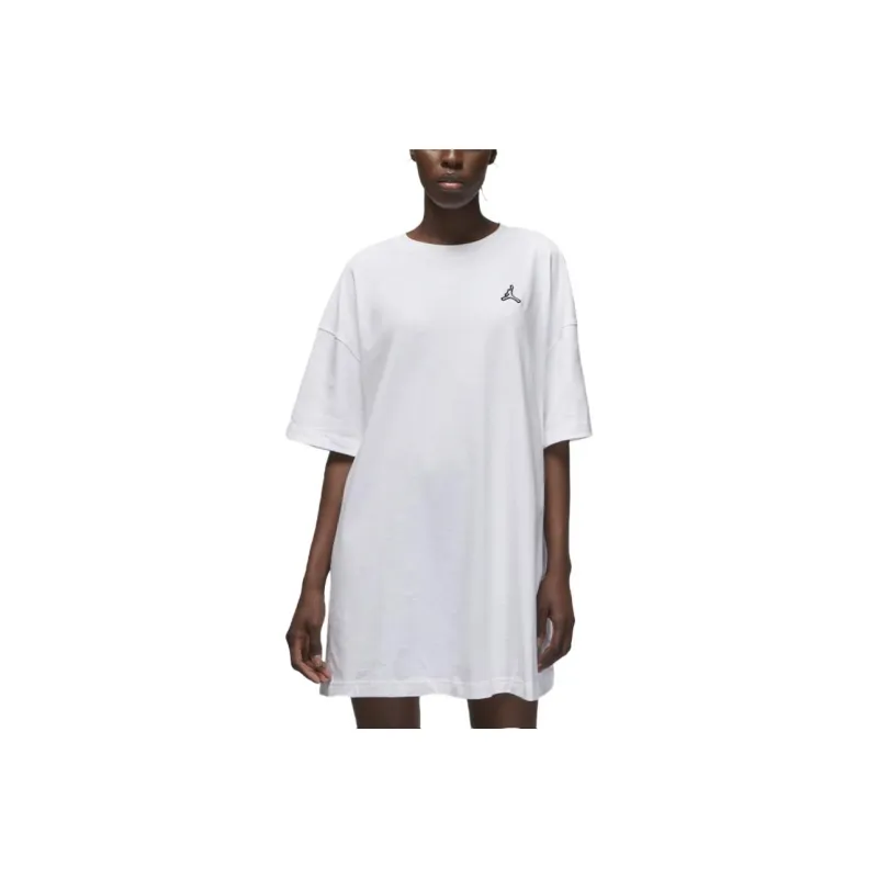 Jordan Essentials Short Sleeved Dresses Women's White-0
