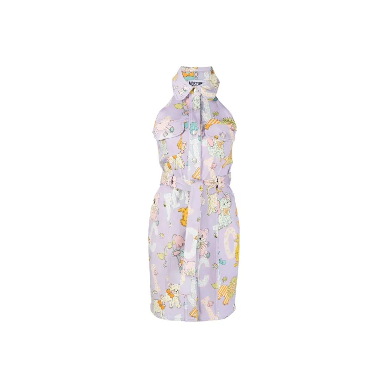MOSCHINO Sleeveless Dresses Women's Light Purple-0