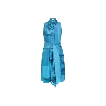 FERRAGAMO SS22 Sleeveless Dress Women's Blue